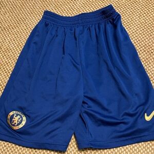 Nike Men's Athletic Shorts in Blue with Yellow Accents